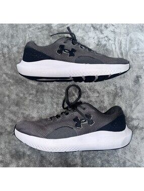 Under Armour Surge 4 Shoes Mens 11.5 Grey White Running Castlerock Anthracite
